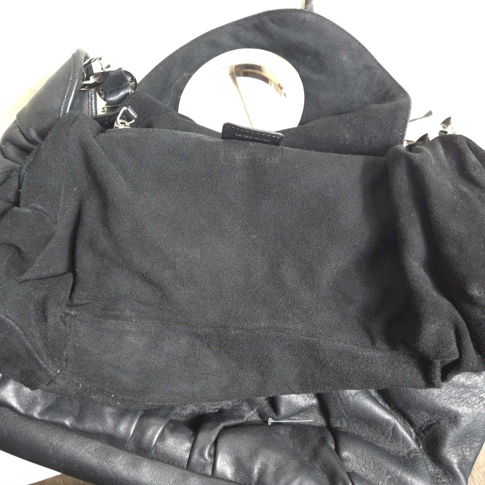 Christian Dior Vintage Black Leather Jazz Club Hobo Shoulder Bag - Picture 5 of 14